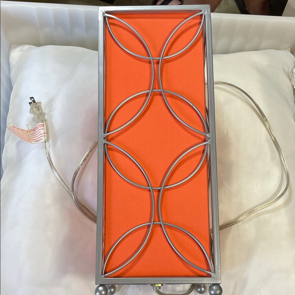 Orange and Silver Table Lamp